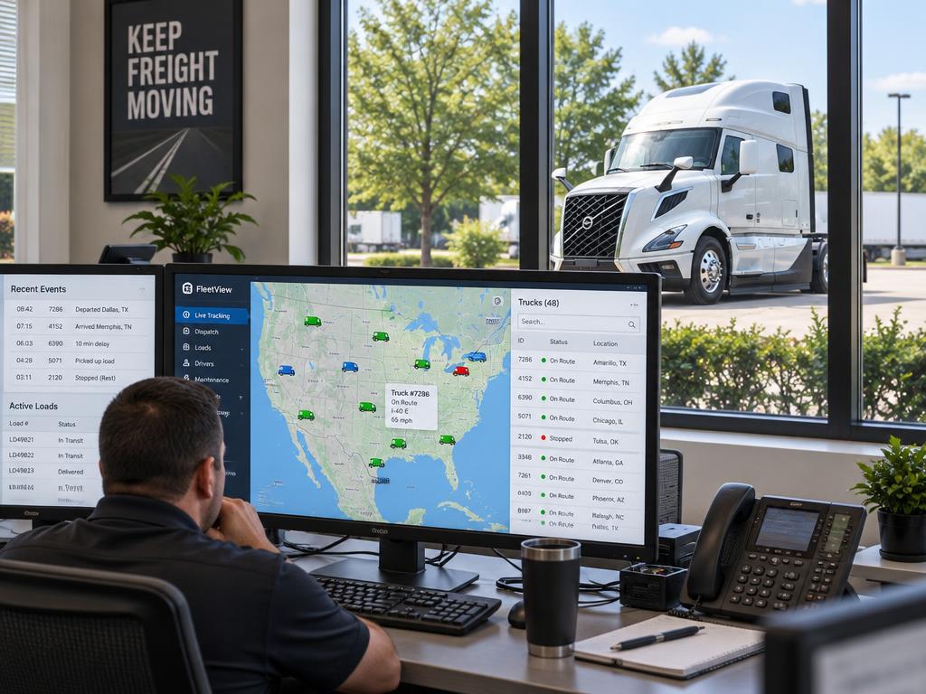 Logistics trucking with a Volvo truck