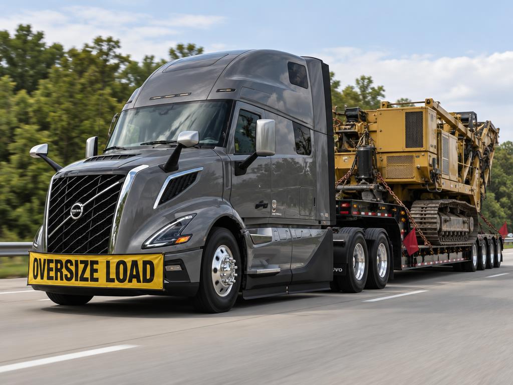 Overdimensional trucking with a Volvo truck